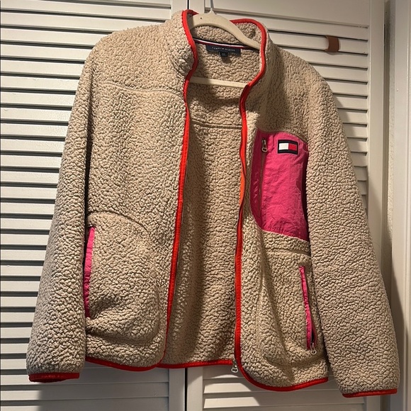 Tommy Hilfiger Jackets & Blazers - Tommy Hilfiger Sherpa Jacket with Pink Accents